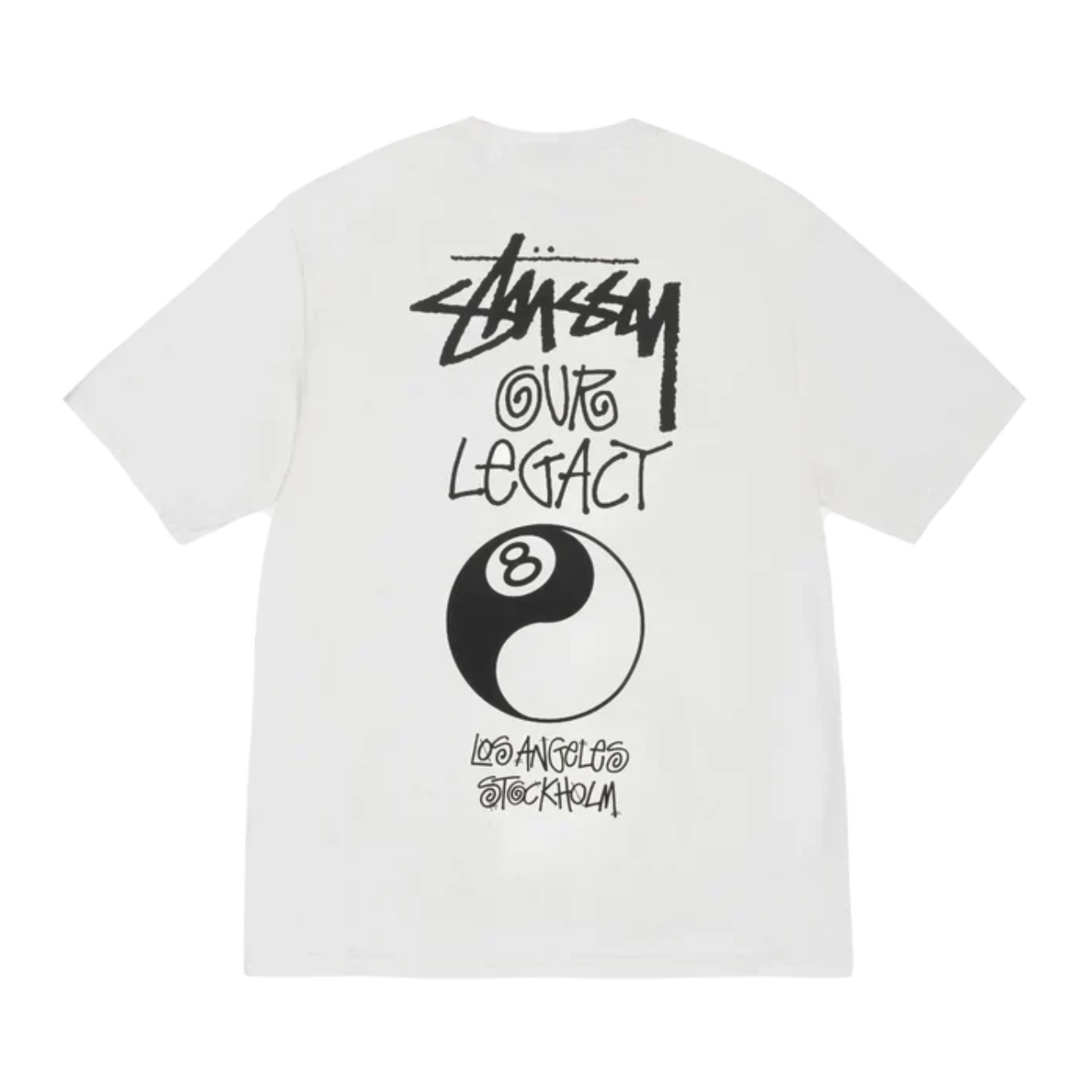 Polera Stussy Ol 8 Ball Yin Yang Pig. Dyed Natural