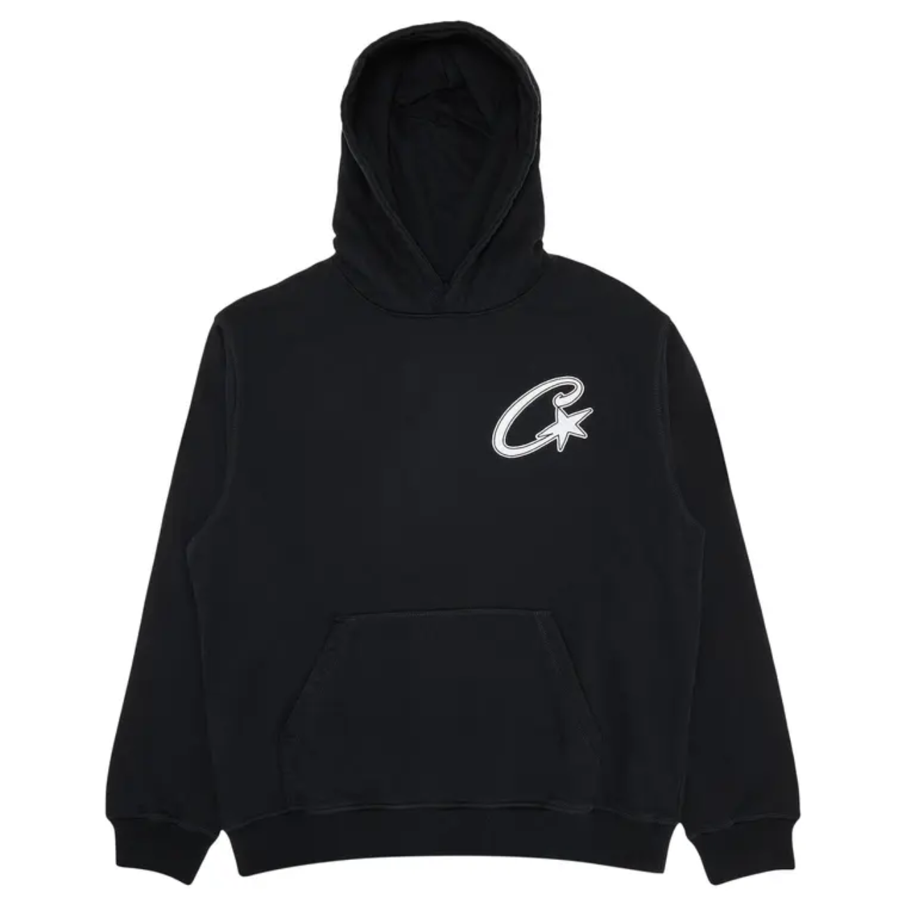 Poleron Corteiz Satin C Star Appliqué Hoodie 'Black