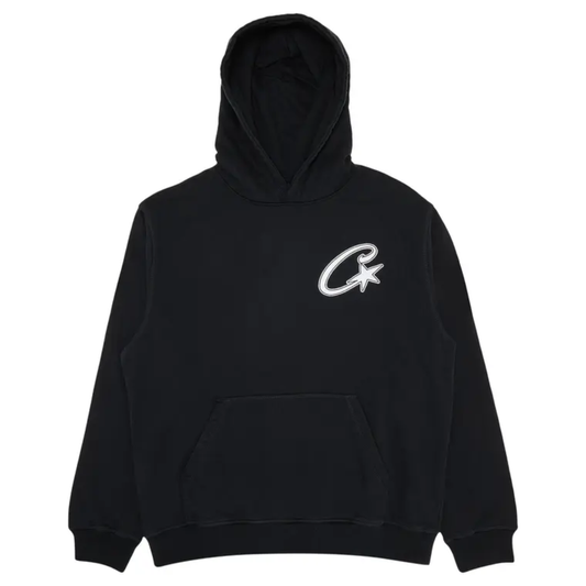Poleron Corteiz Satin C Star Appliqué Hoodie 'Black