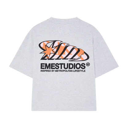Polera Eme Studios Houndstooh Grey Oversized