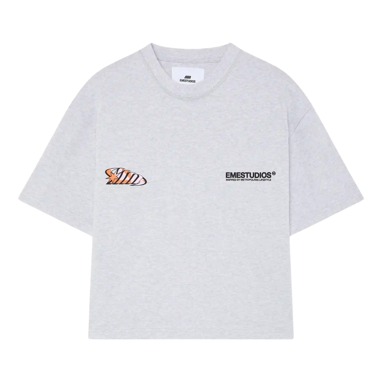 Polera Eme Studios Houndstooh Grey Oversized