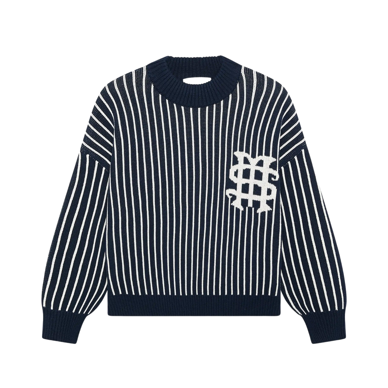 Sweater Eme Studios Badge Navy Stripes Knit