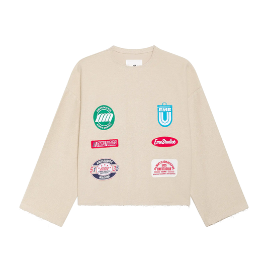 Poleron Eme Studios Patches Sand Crewneck