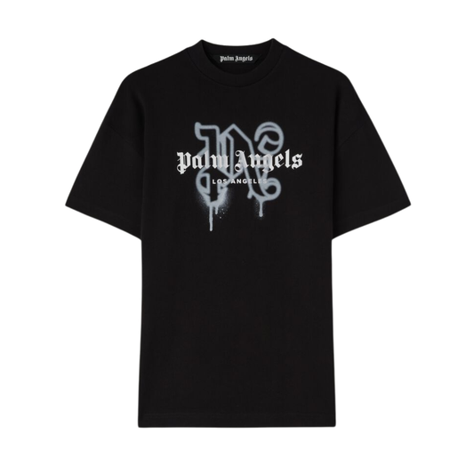Polera Palm Angels Monogram Spray City Los Angeles Black