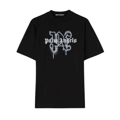 Polera Palm Angels Monogram Spray City Los Angeles Black