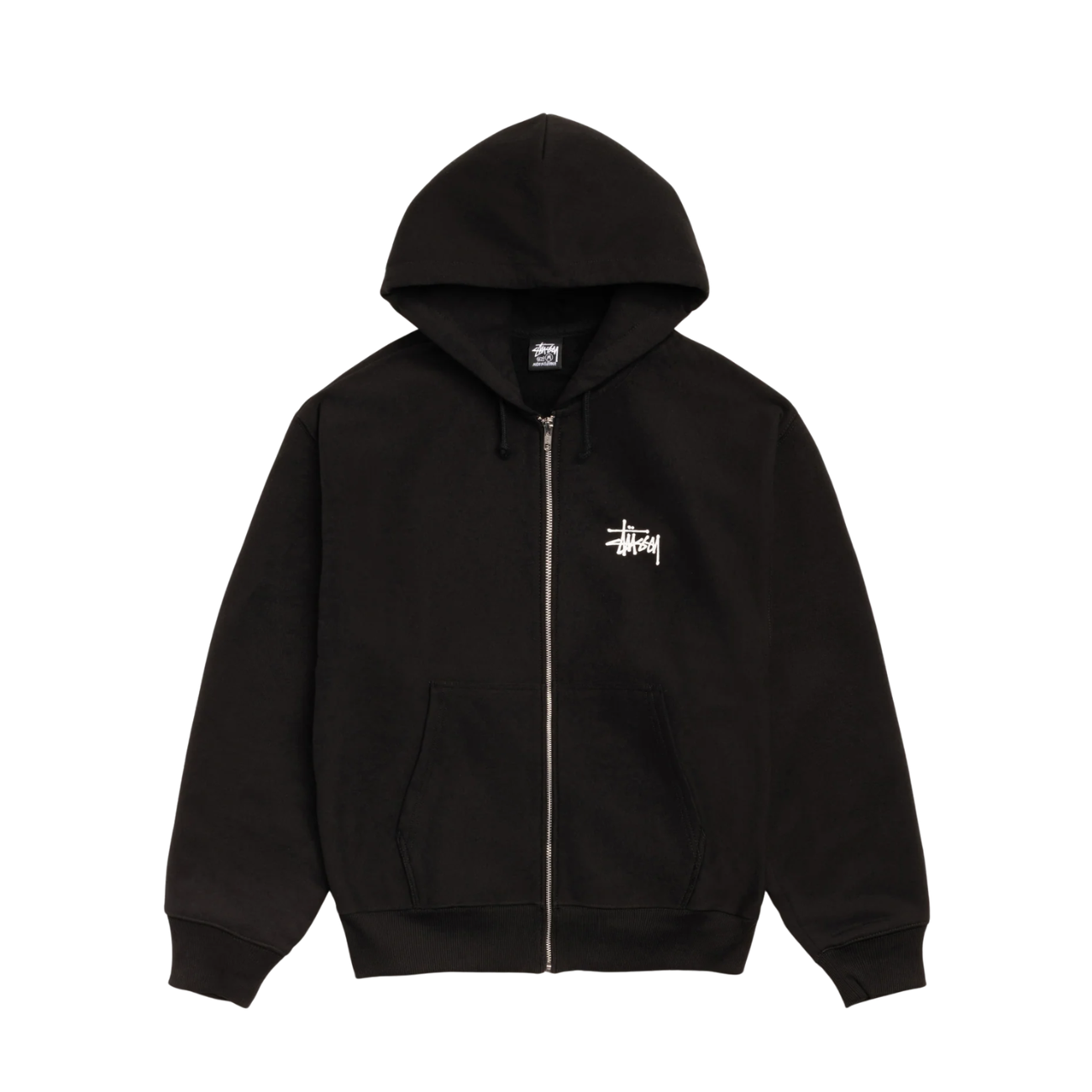 Poleron Stussy Basic Zip-Up Black