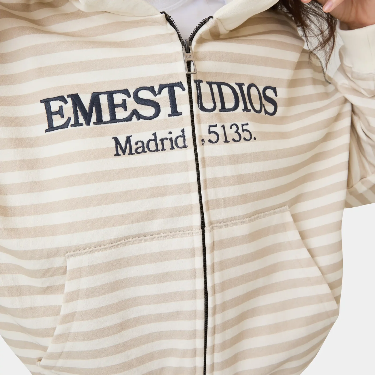 Poleron Eme Studios Capri Off Sand Full Zip