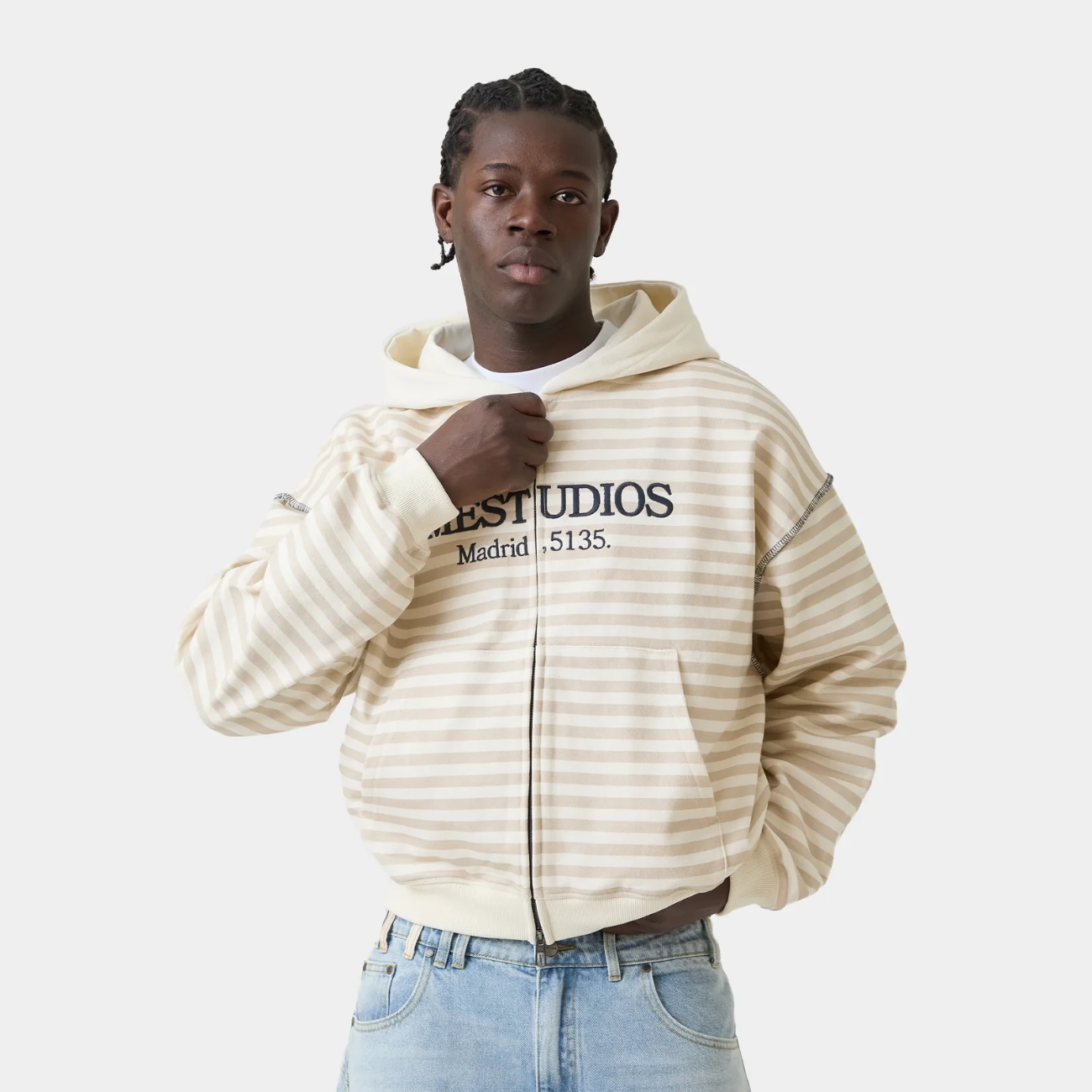 Poleron Eme Studios Capri Off Sand Full Zip