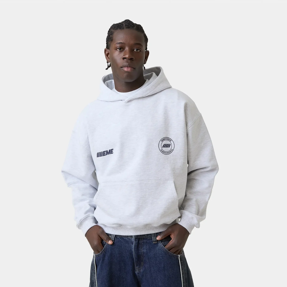 Poleron Eme Studios Peyas Heather Grey Oversized