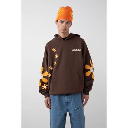 Poleron MilfShakes Flower Hoodie Brown