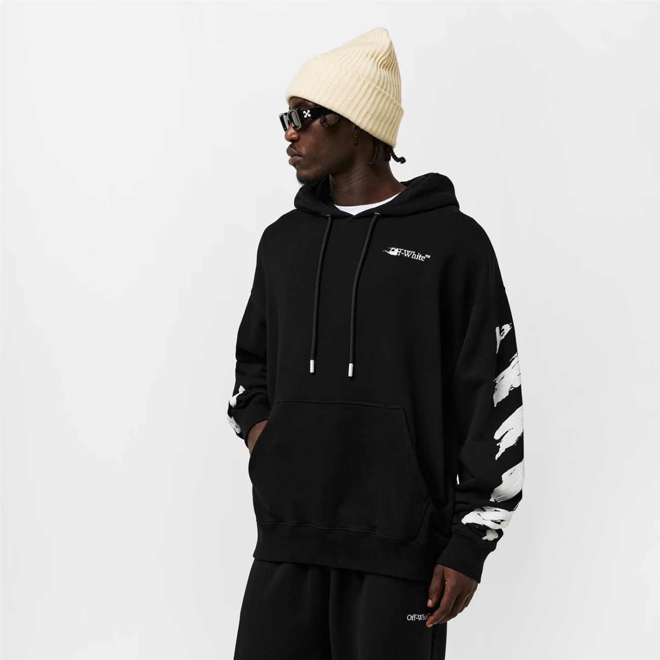 Poleron Off-White Ink Arrow Skate Hoodie Black