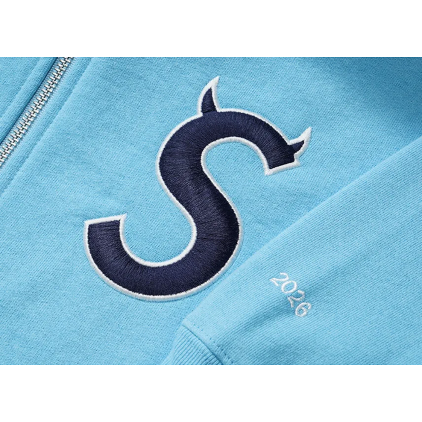 Poleron Supreme Devil S Logo Zip Up Light Blue