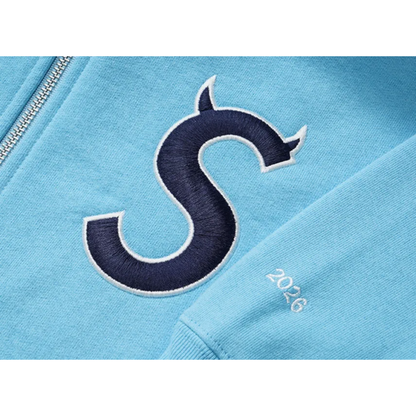 Poleron Supreme Devil S Logo Zip Up Light Blue