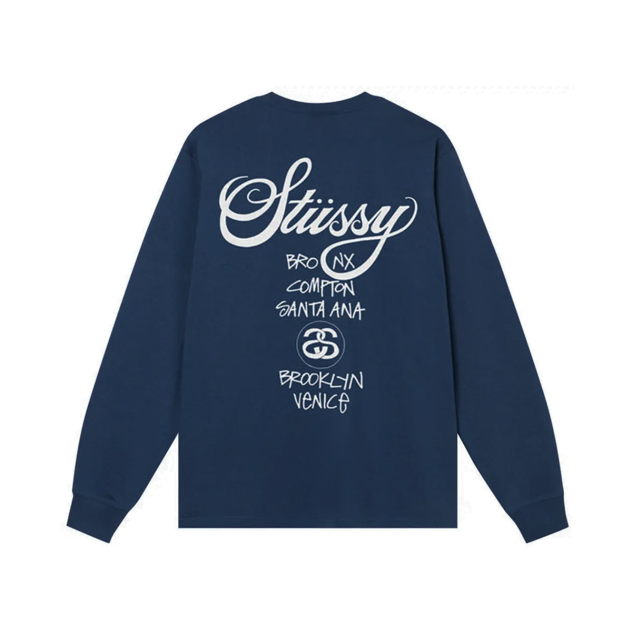 Polera Stussy World Tour LS Navy
