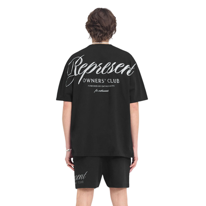 Polera Represent Owners Club Script Black