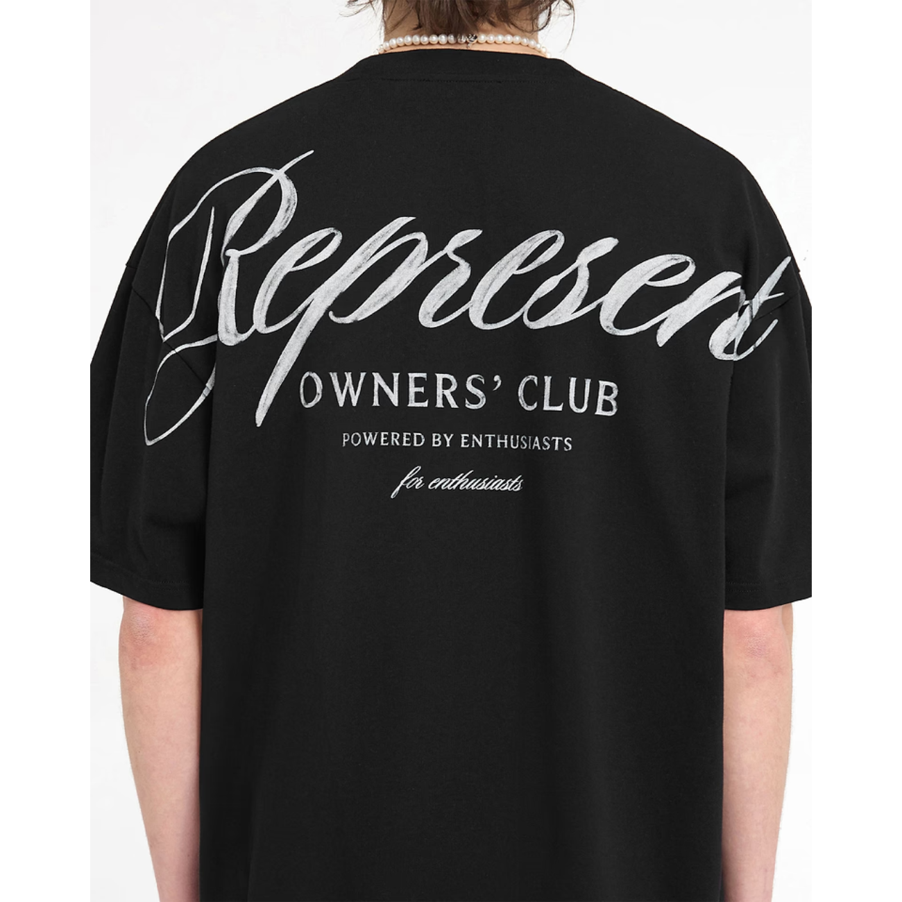 Polera Represent Owners Club Script Black