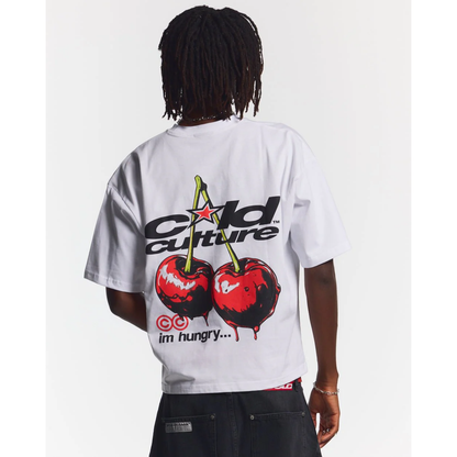 Polera Cold Culture Cherry White
