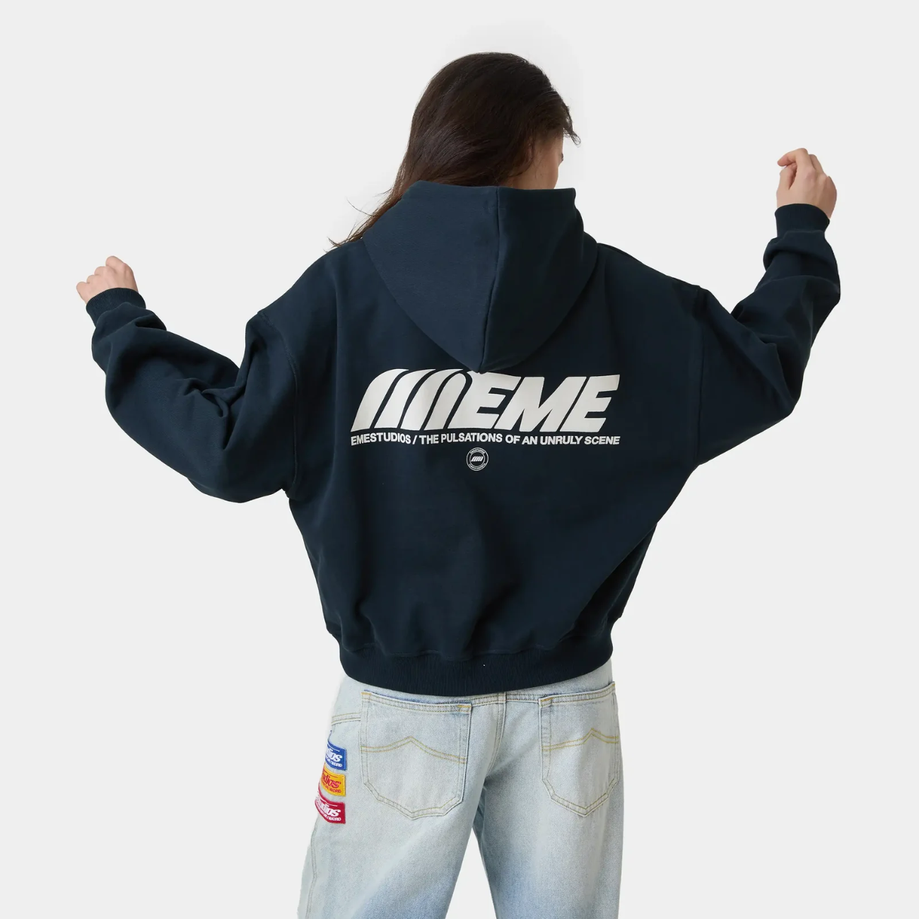 Poleron Eme Studios Peyas Navy Oversized