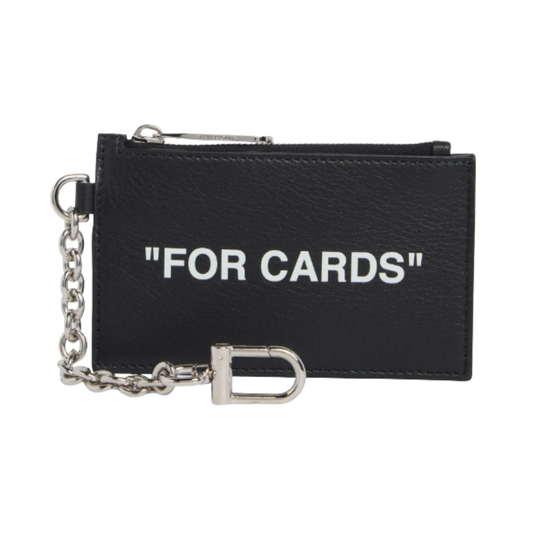Tarjetero Off-White "For Cards" Leather & Key Ring