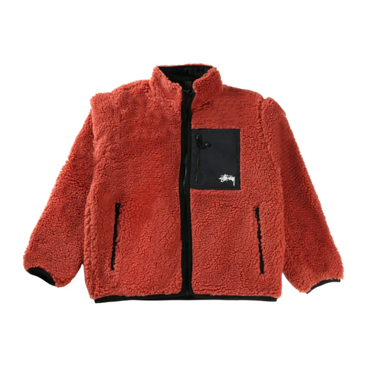 Stussy Sherpa Terracotta Reversible Jacket