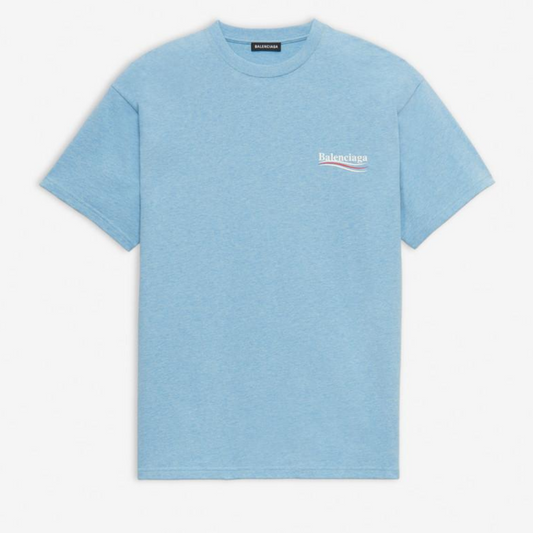 Polera Balenciaga Political Campaign Ligth Blue