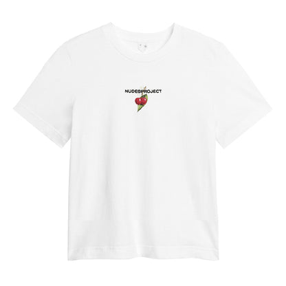 Polera Nude Locally Hated Cherry White