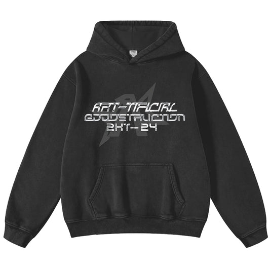 Poleron Goods.Pe Artificil Black Washed