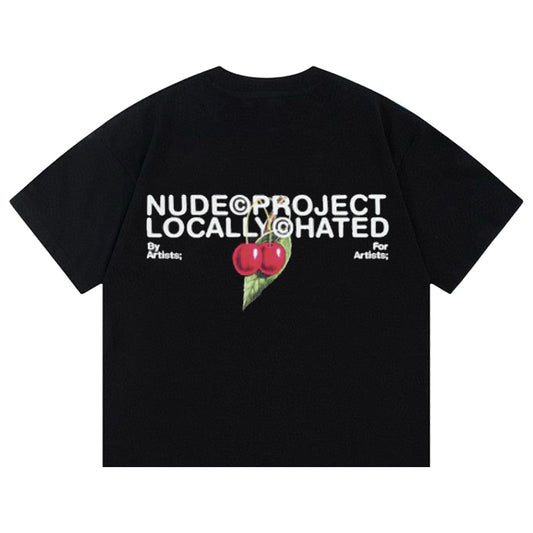 Polera Nude Locally Hated Cherry Black
