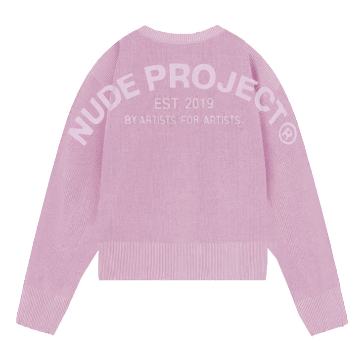 Sweater Nude Perfect Cropped Knit Pink - L