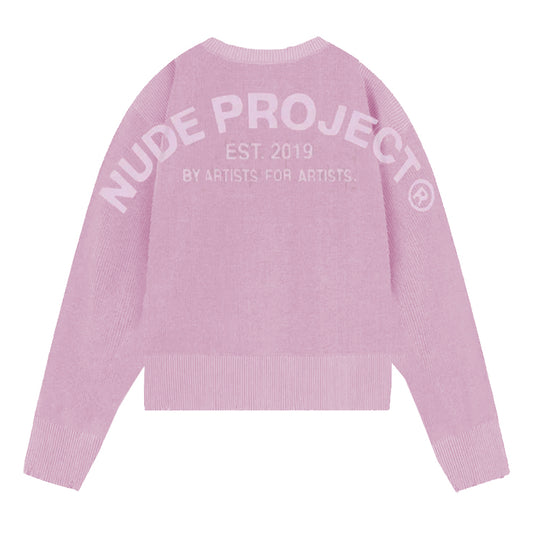 Sweater Nude Perfect Cropped Knit Pink - L
