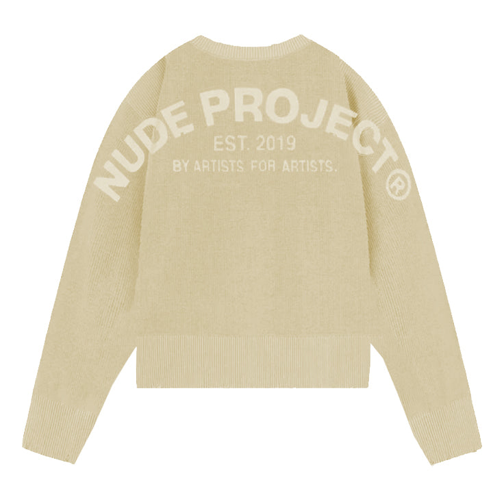Sweater Nude Perfect Cropped Knit Off-White - L