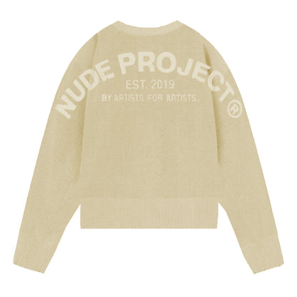 Sweater Nude Perfect Cropped Knit Off-White - L