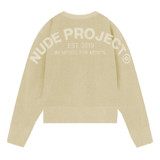 Sweater Nude Perfect Cropped Knit Off-White - L