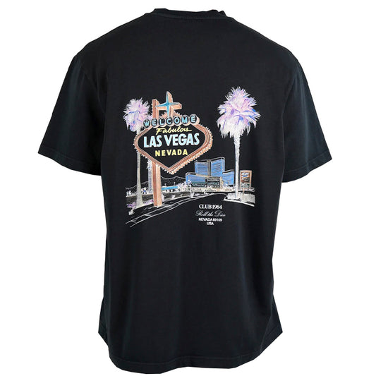 Polera Club 1984 Welcome To Vegas Washed Black - L