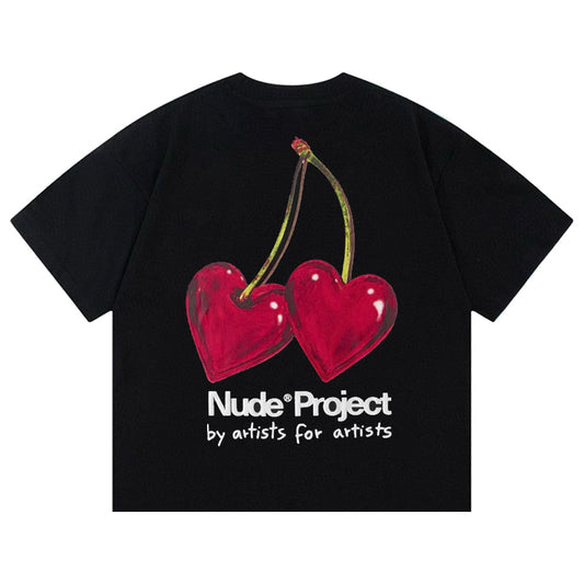 Polera Nude Juicy Cherry Tee Black