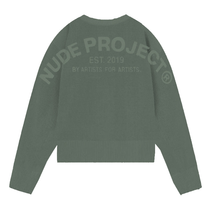 Sweater Nude Perfect Cropped Knit Green - L