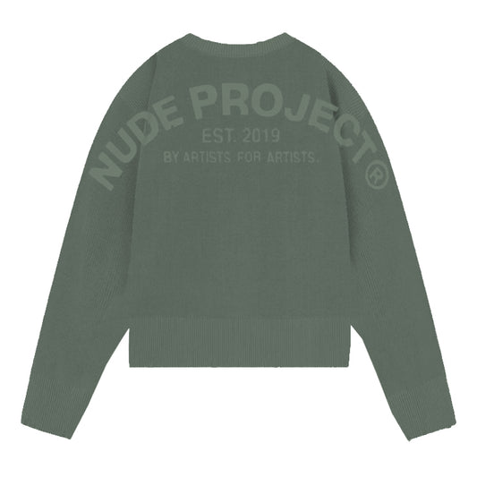 Sweater Nude Perfect Cropped Knit Green - L