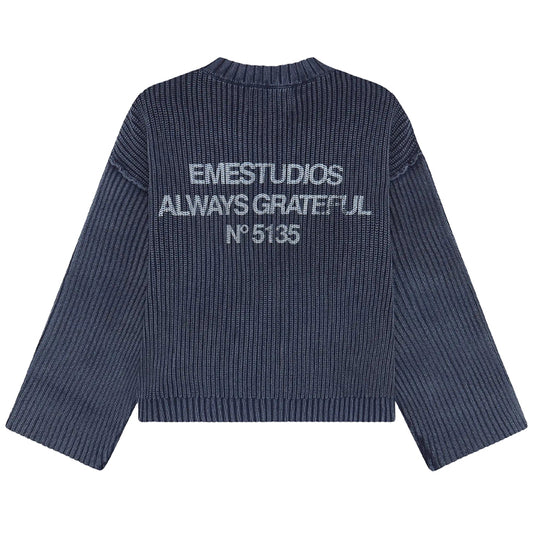 Sweater Eme Studios Collective Slate Blue Knit