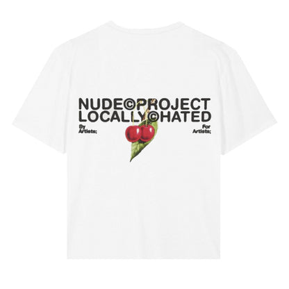 Polera Nude Locally Hated Cherry White