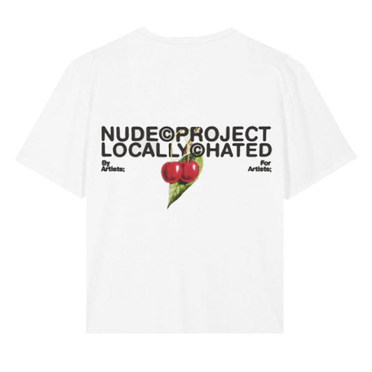 Polera Nude Locally Hated Cherry White