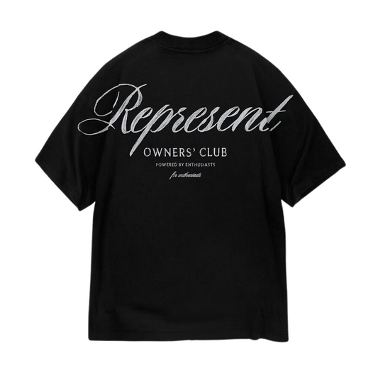 Polera Represent Owners Club Script Black