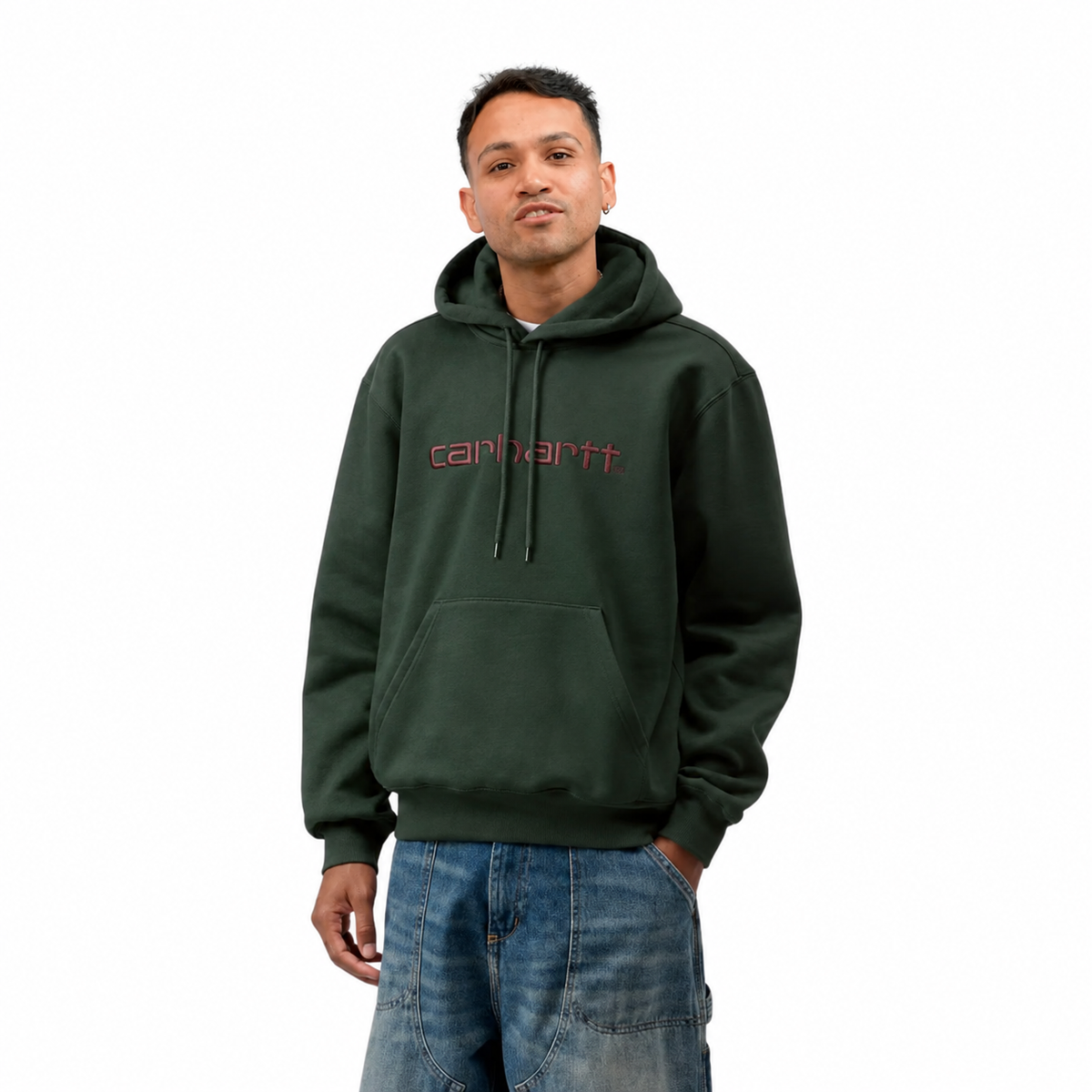 Poleron Carhartt WIP Hooded Logo Dark Scarab