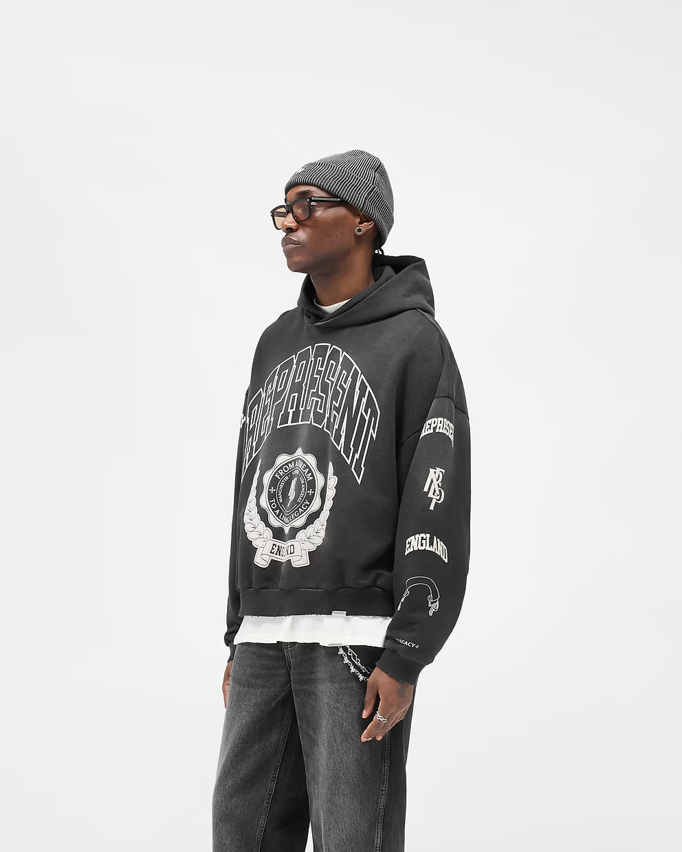 Poleron Represent Legacy Crest Stained Black