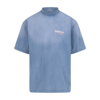 Polera Balenciaga Political Campaign Medium Fit Washed Blue