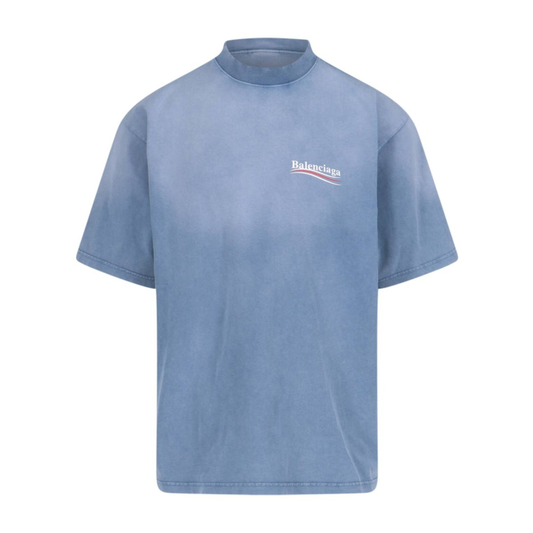 Polera Balenciaga Political Campaign Medium Fit Washed Blue