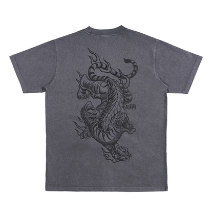 Polera More Amor Burning Tiger Gris