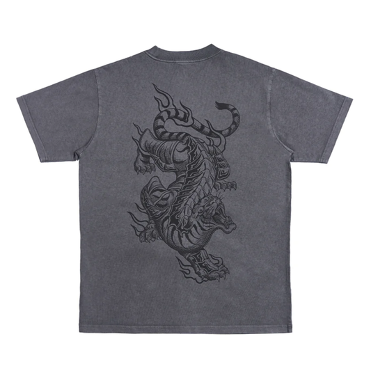 Polera More Amor Burning Tiger Gris