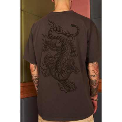 Polera More Amor Burning Tiger Gris