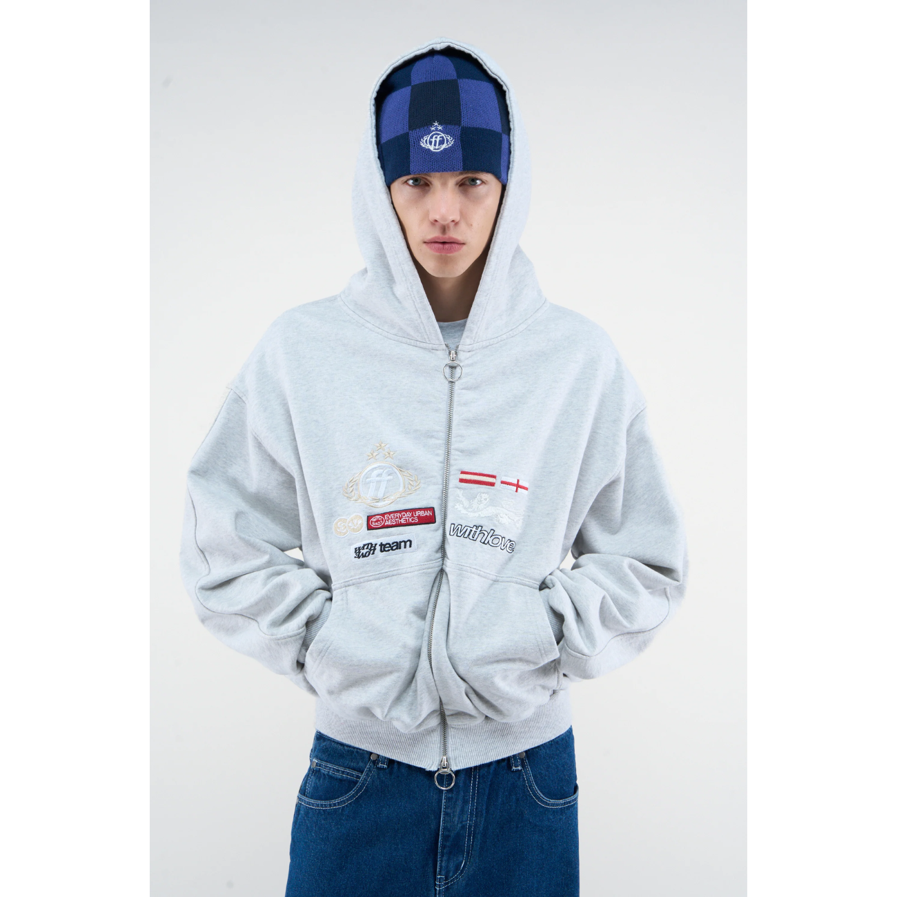 Poleron Scuffers Mayor Light Grey Zipper