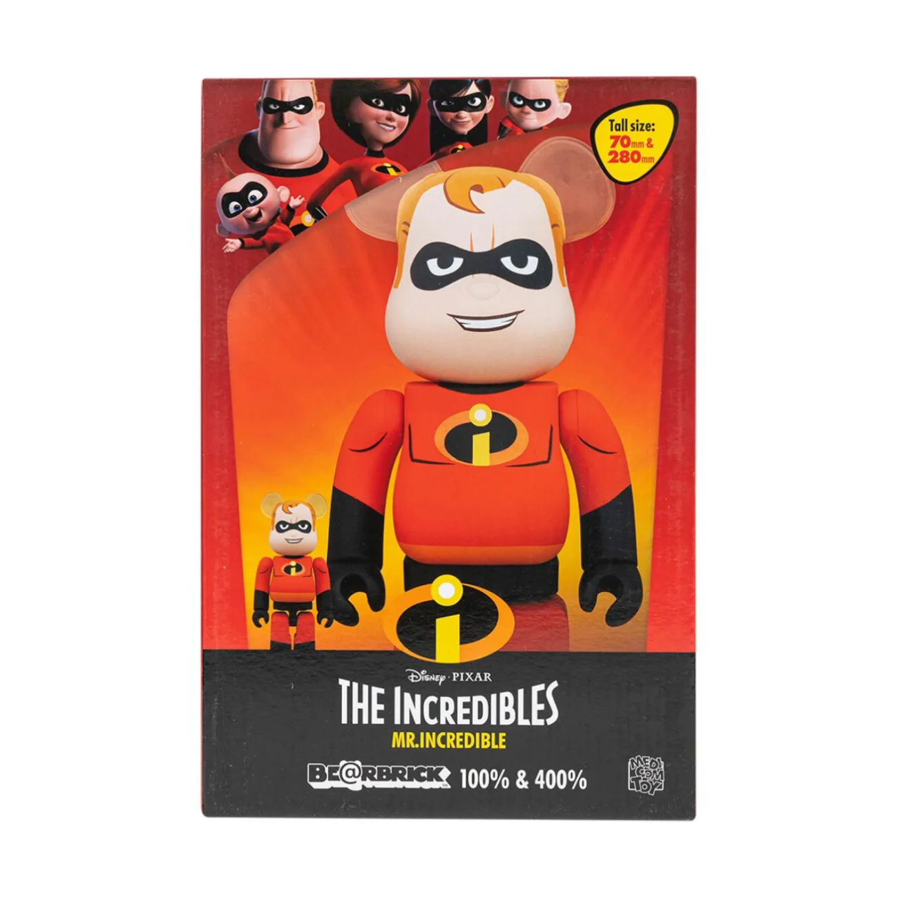 Bearbrick Disney Pixar Mr. Increíble Set 100% y 400%